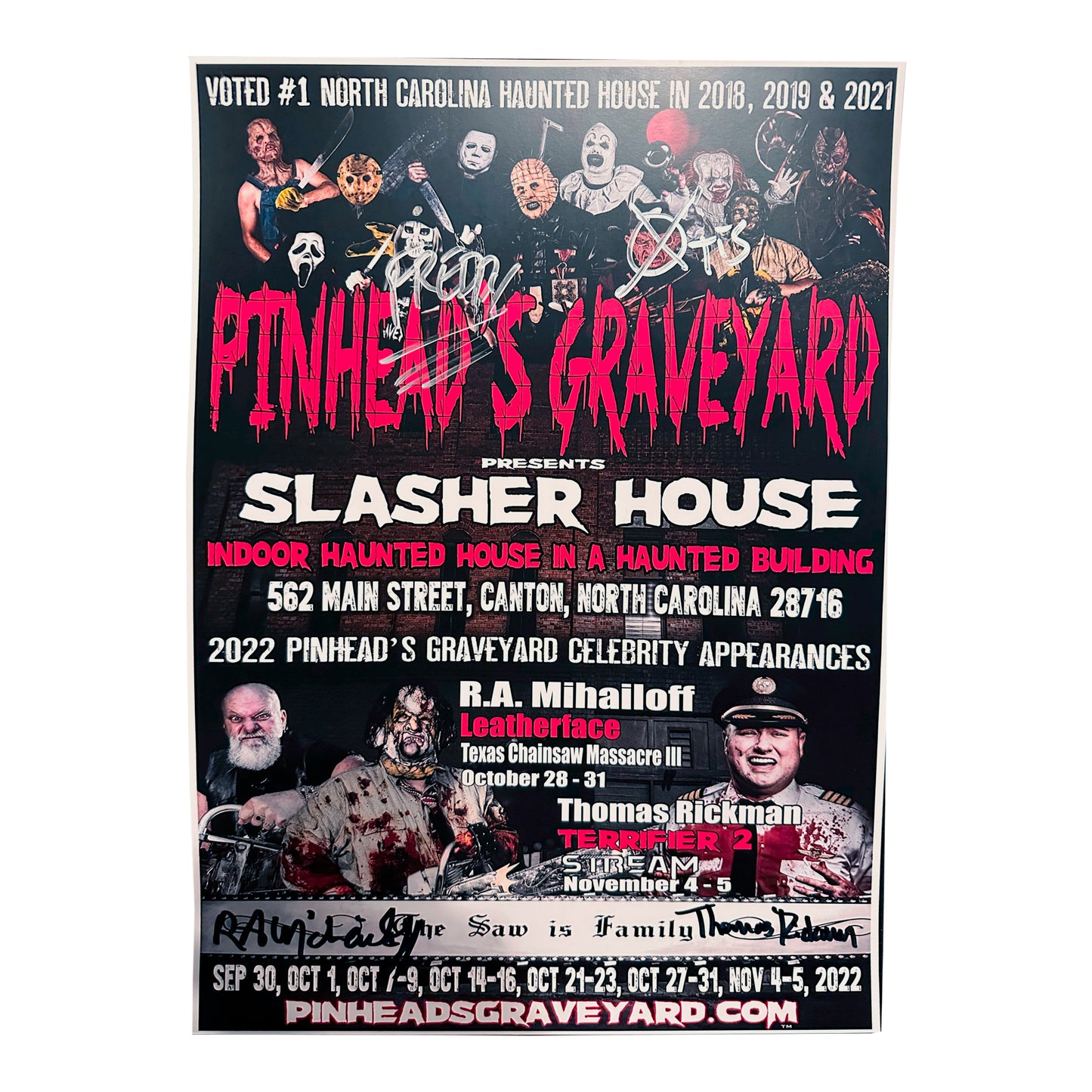Pinhead's Graveyard Poster - 2022 Signed by R.A. Mihailoff & Thomas Rickman